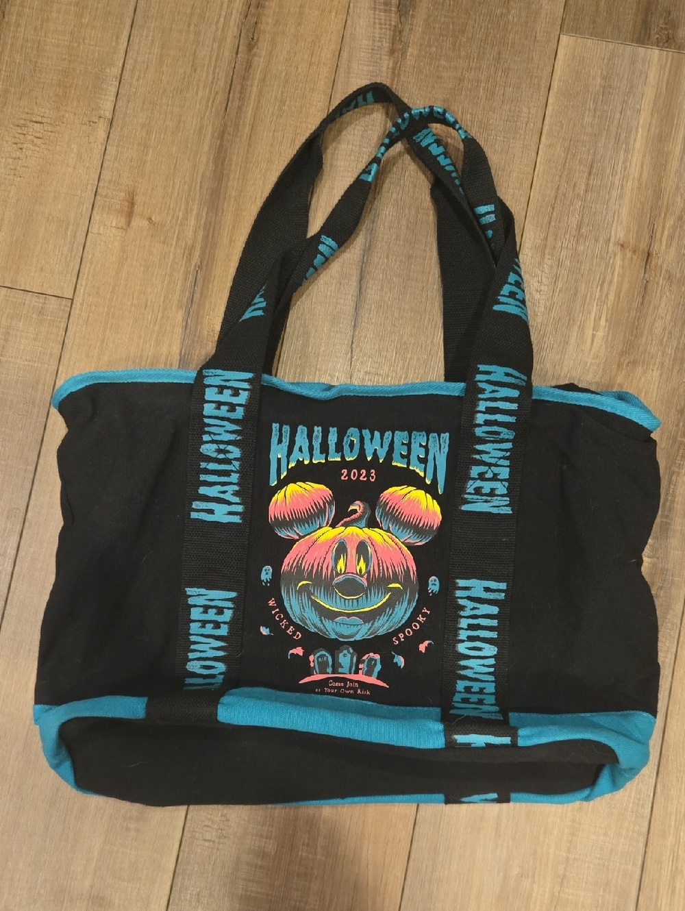 Canvas Tote Black Green Bag T